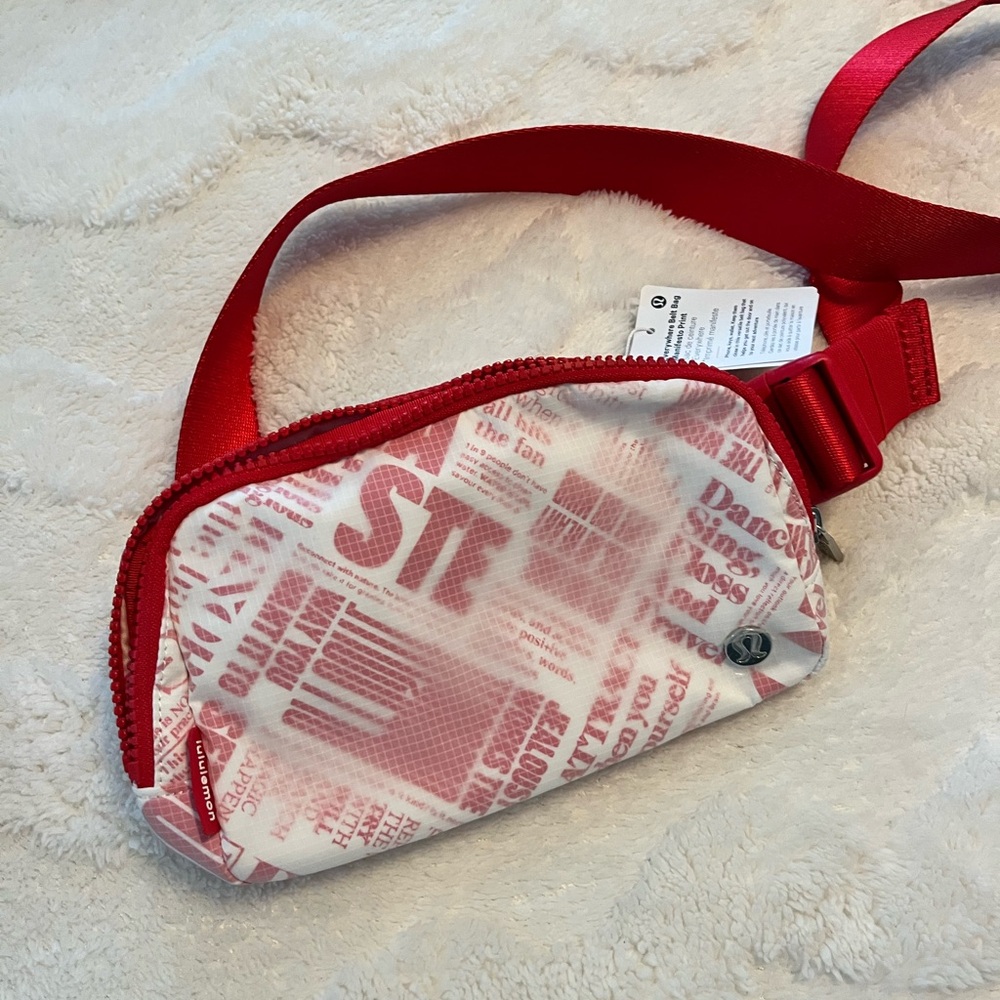 lululemon athletica Red and White Crossbody Bag